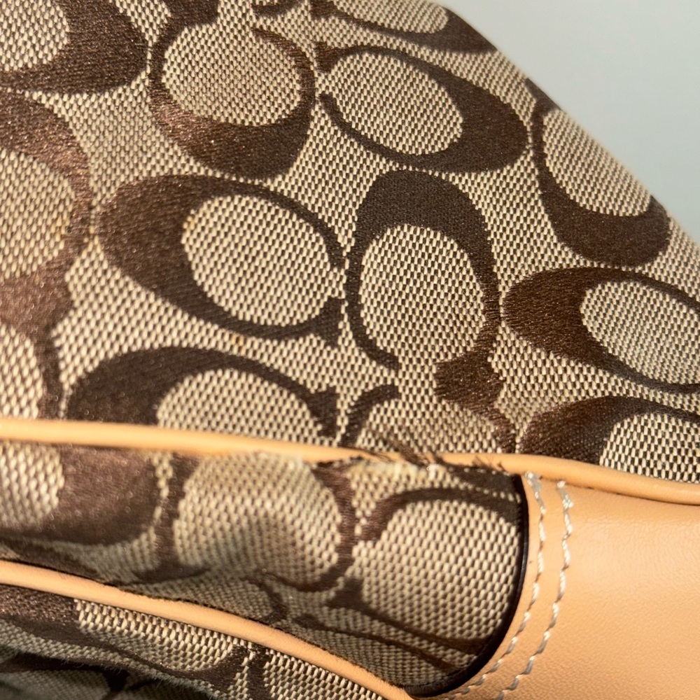 Coach Tan and Brown Signature Shoulder Bag - Picture 6 of 6